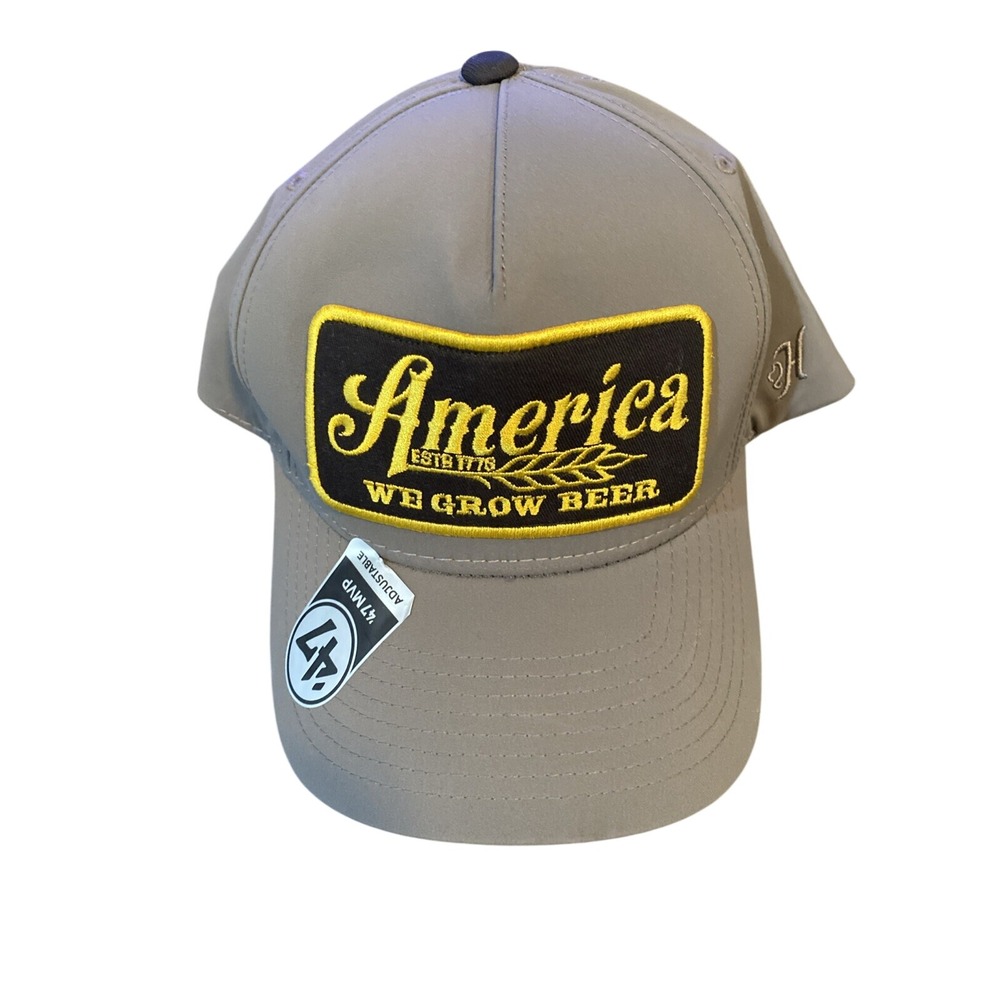 Richardson 112P America We Grow Beer Hat Grey Snapback MusicFest Adjustable Cap
